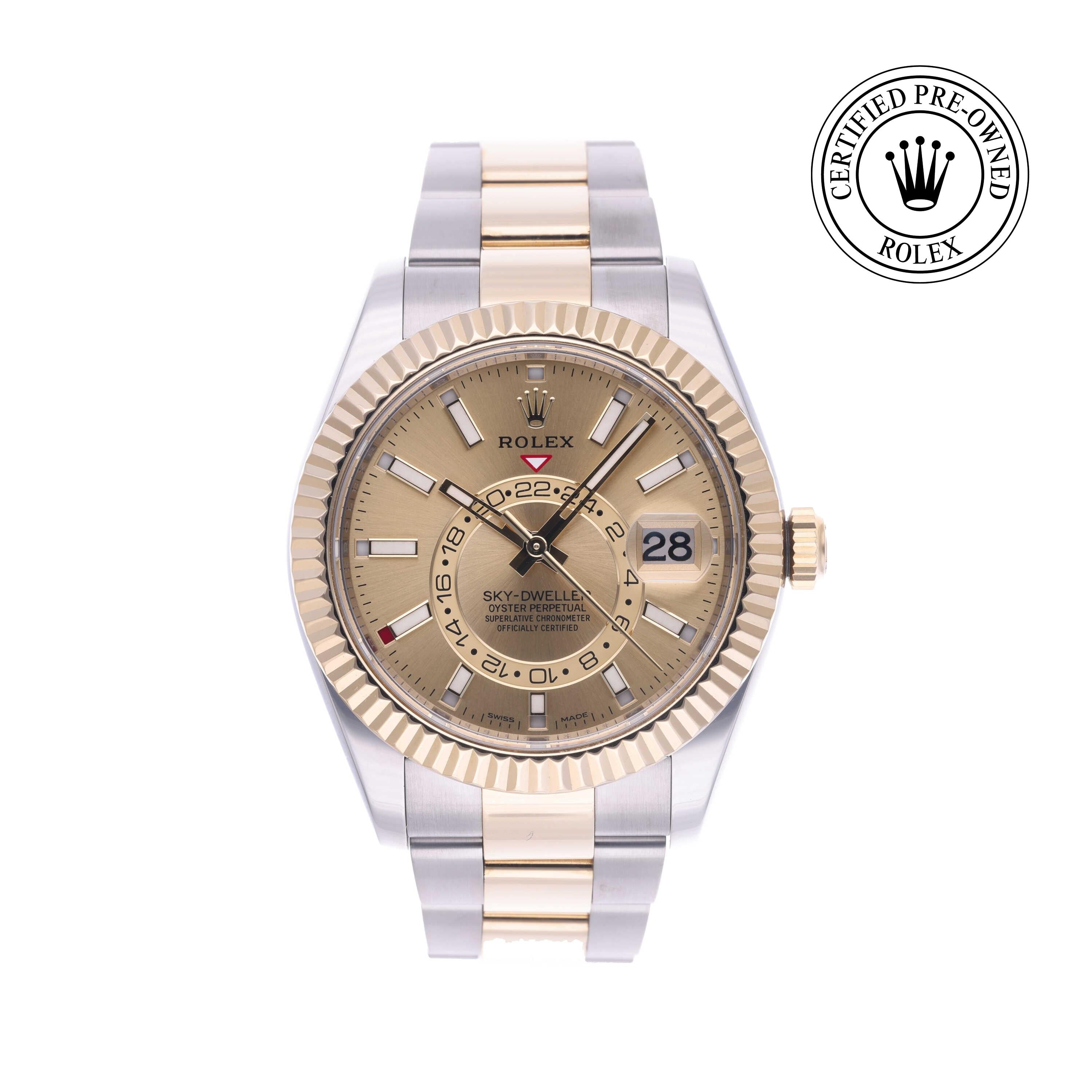 Rolex Certified Pre-owned Sky-Dweller M326933-0001 front on white background