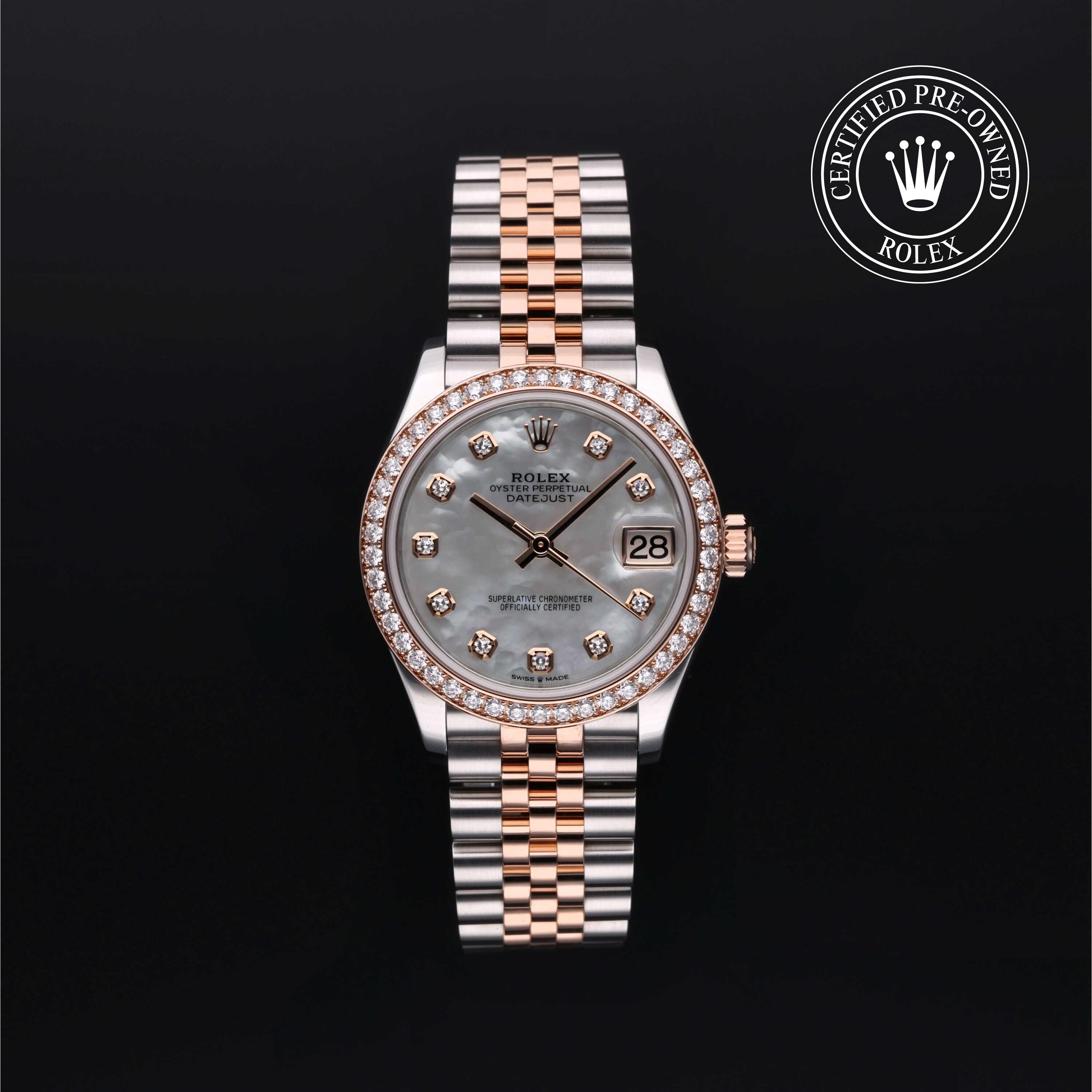 Rolex Certified Pre-owned Lady Datejust M278381RBR-0026 front on black background