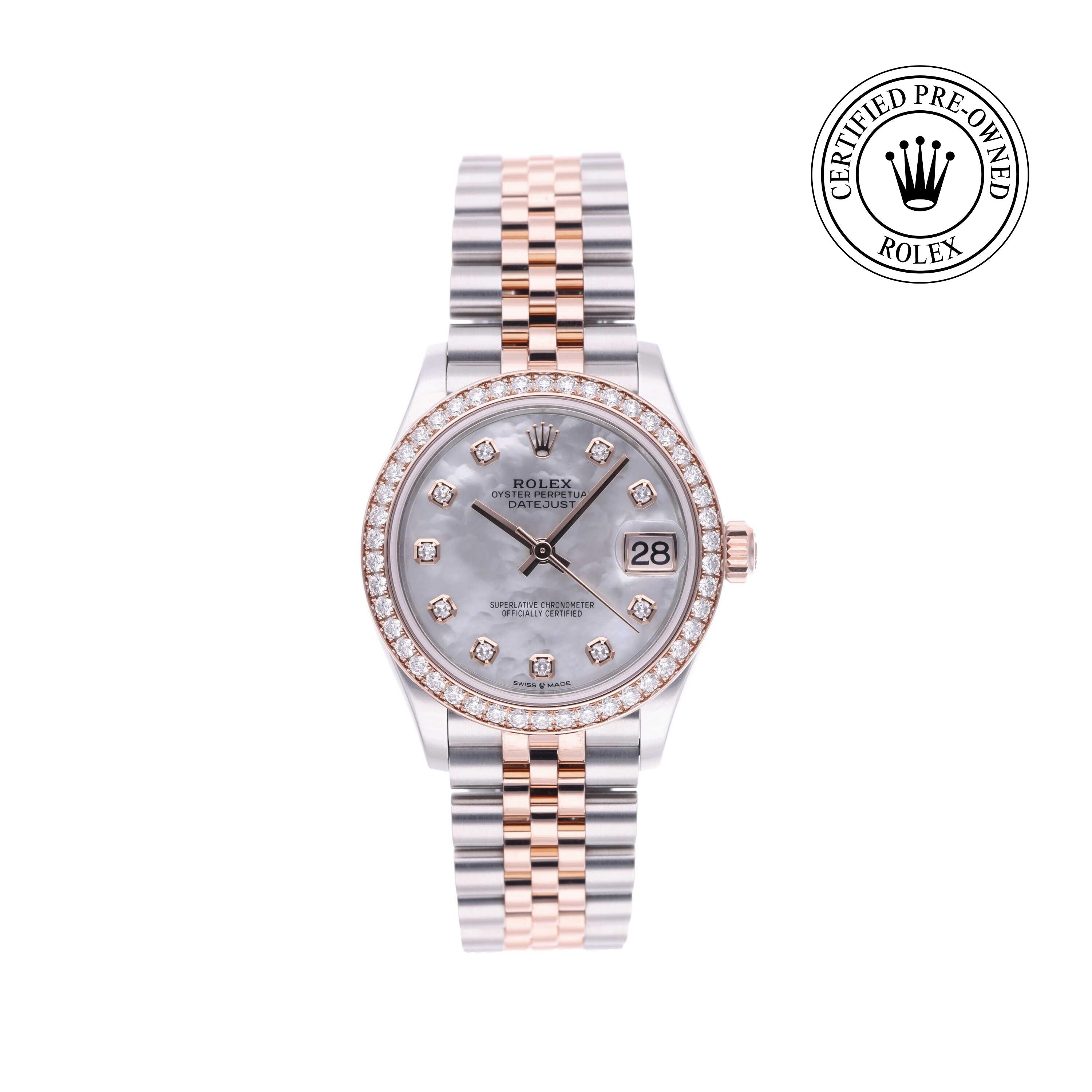 Rolex Certified Pre-owned Lady Datejust M278381RBR-0026 front on white background