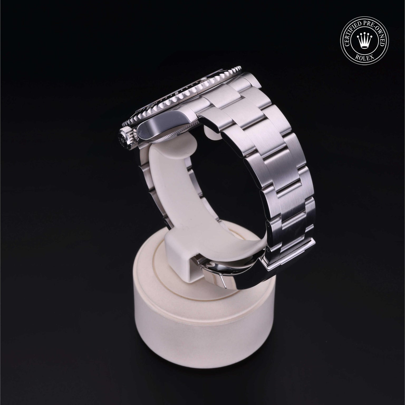 Rolex Certified Pre-owned Submariner M124060-0001 front on black background