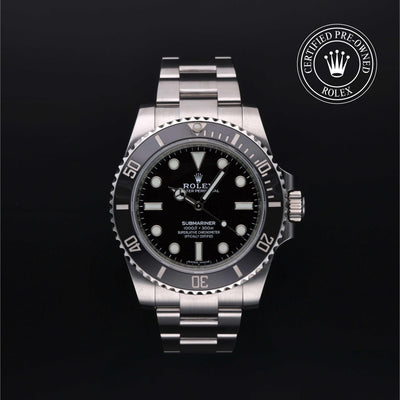 Rolex Certified Pre-owned Submariner M114060-0002 front on black background