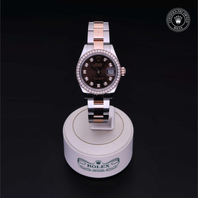 Rolex Certified Pre-owned Datejust M279381RBR-0012 front on black background
