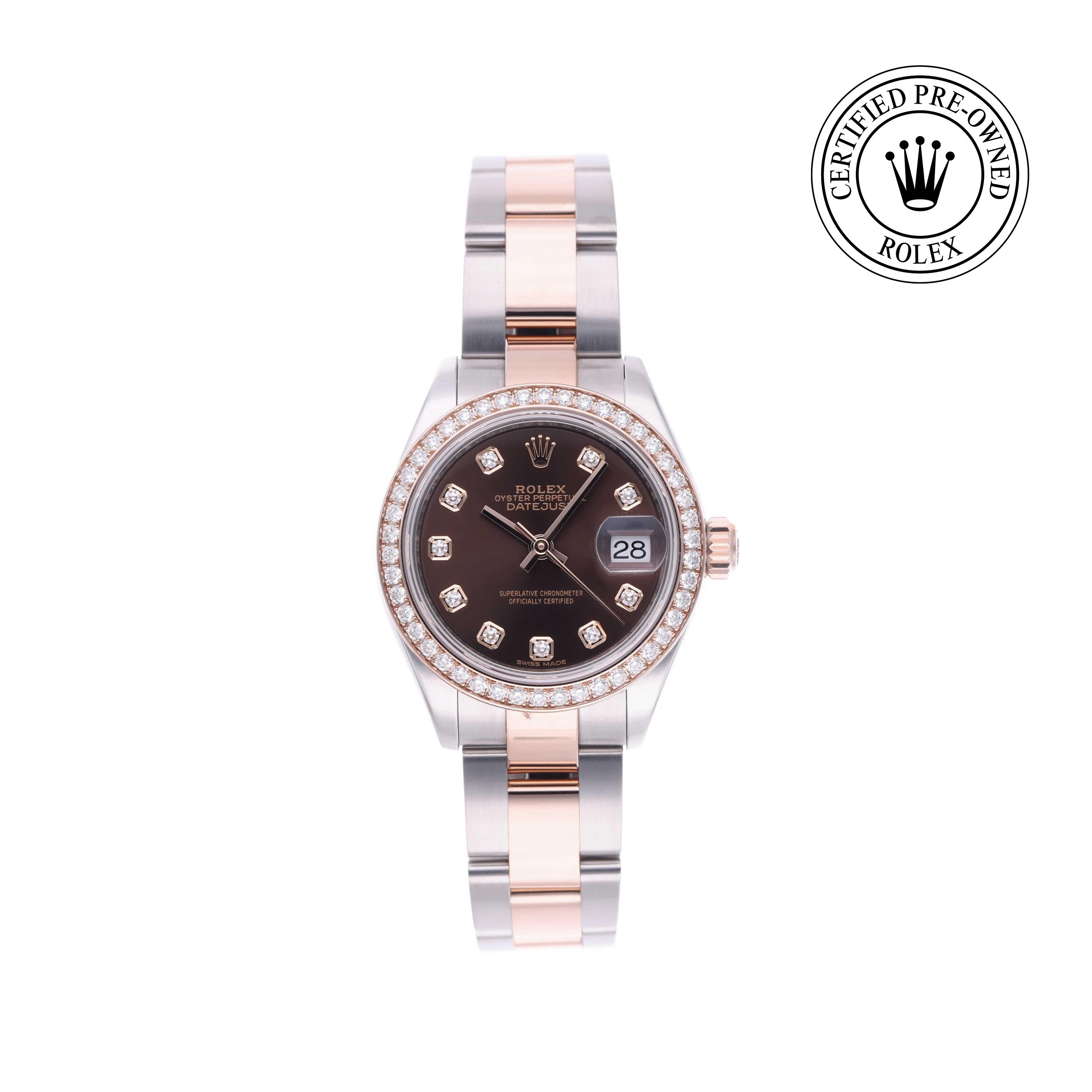Rolex Certified Pre-owned Datejust M279381RBR-0012 front on white background