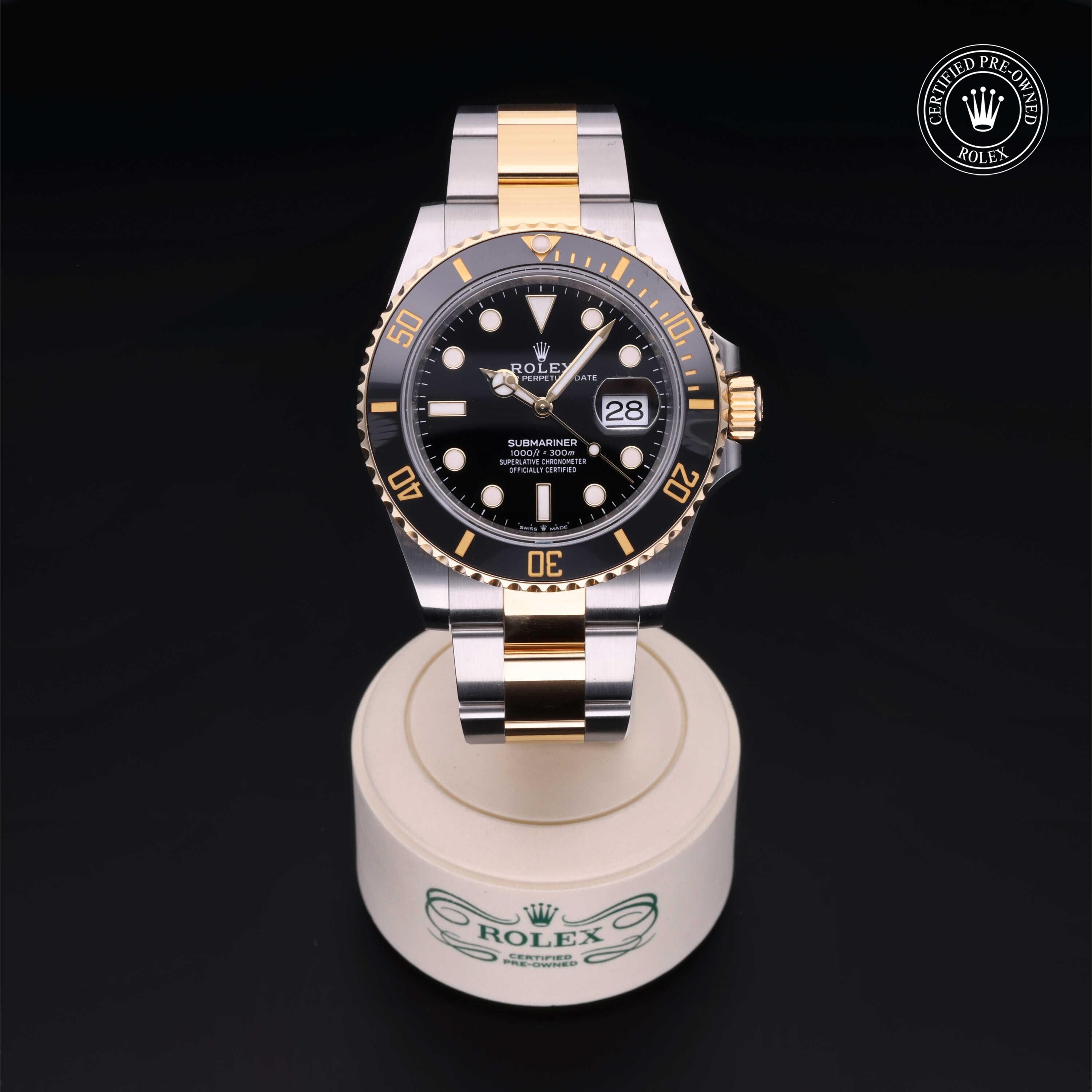 Rolex Certified Pre-owned Submariner M126613LN-0002 front on black background