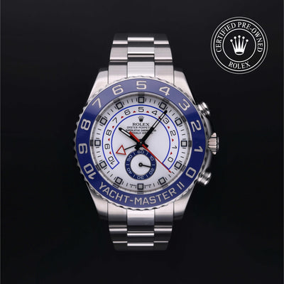 Rolex Certified Pre-owned Yacht-Master M116680-0001 front on black background