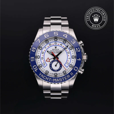 Rolex Certified Pre-owned Yacht-Master M116680-0001 front on black background