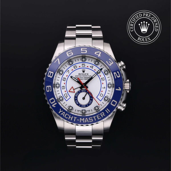 Rolex Certified Pre-owned Yacht-Master M116680-0001 front on black background