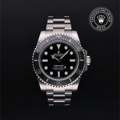 Rolex Certified Pre-owned Submariner M114060-0002 front on black background