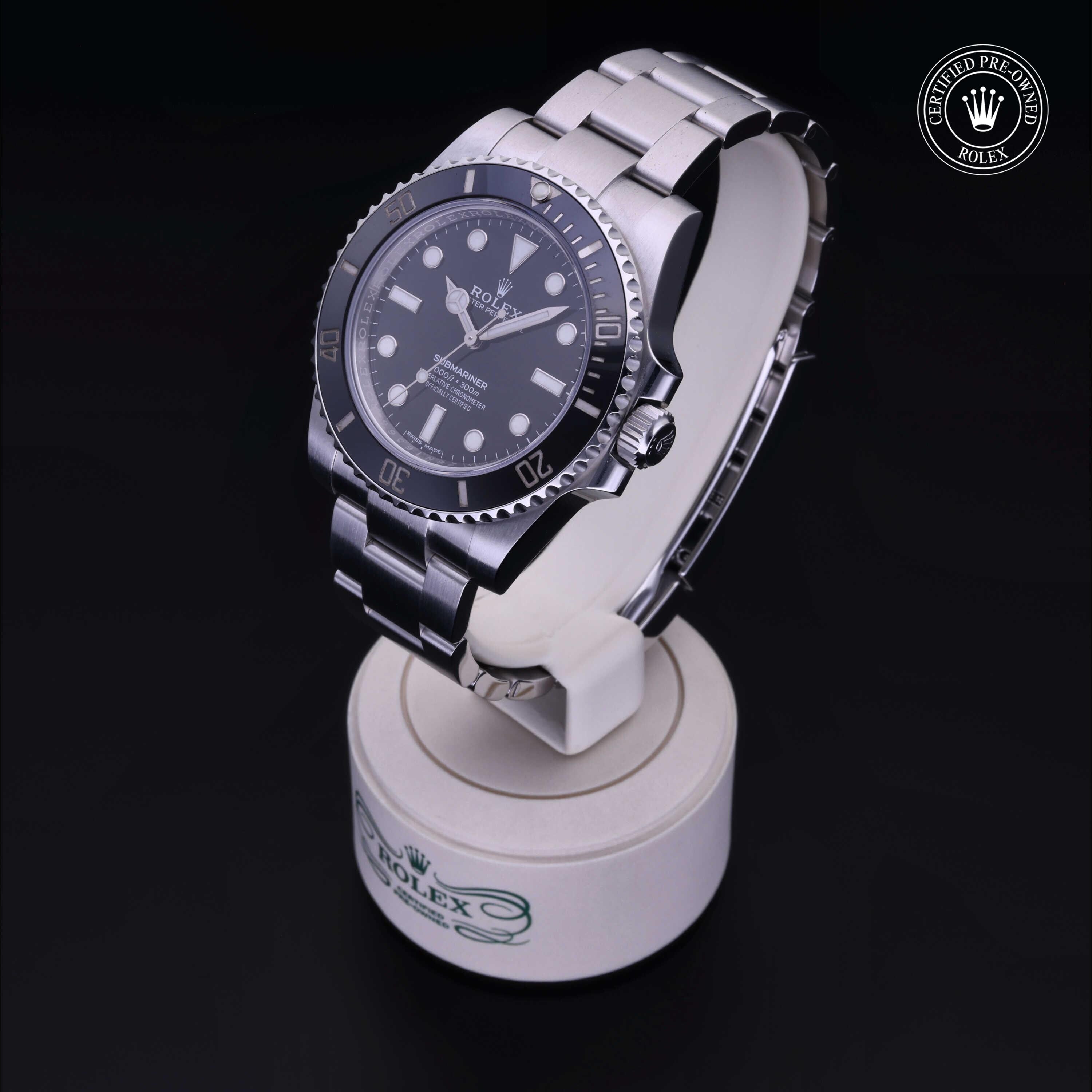 Rolex Certified Pre-owned Submariner M114060-0002 front on black background