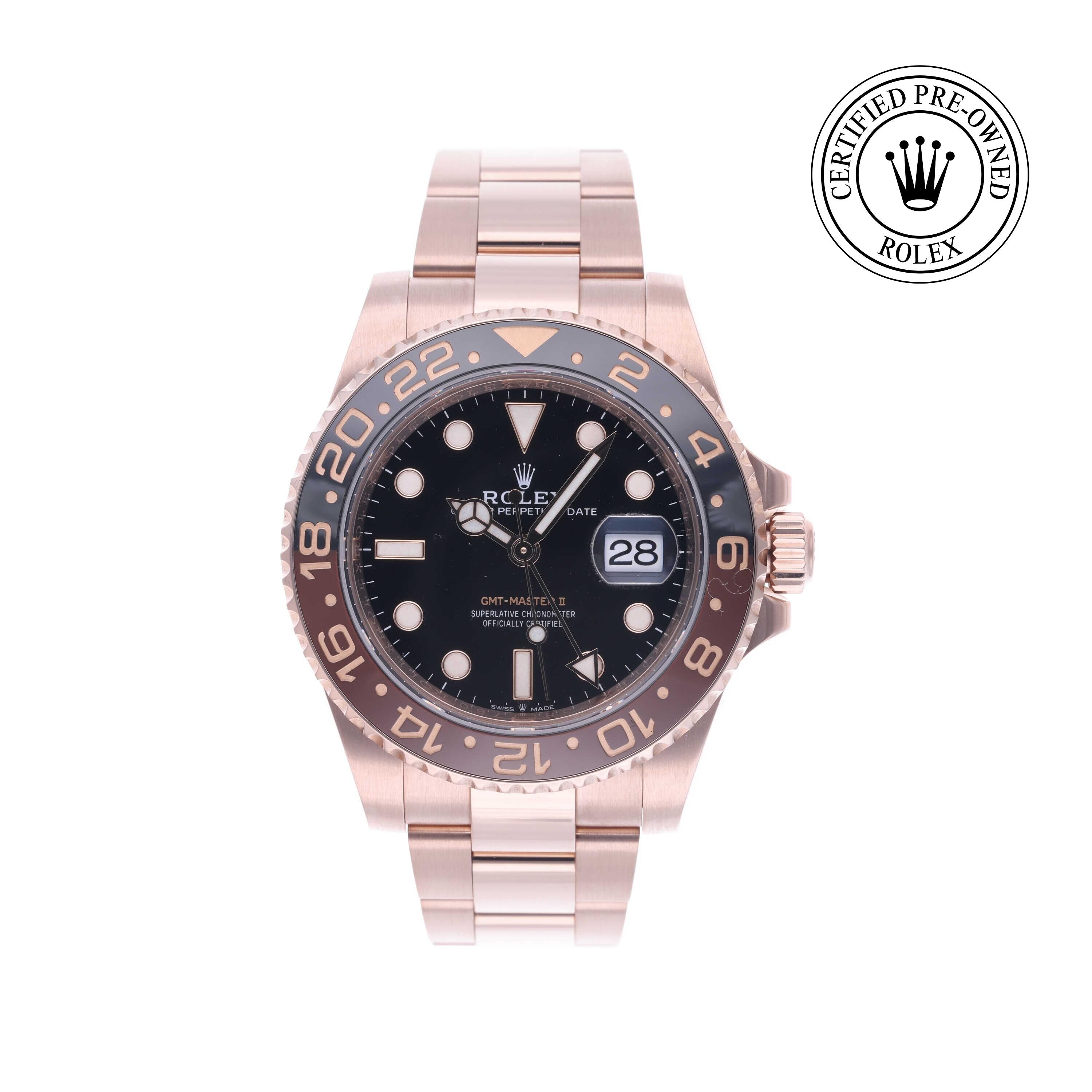 Rolex Certified Pre-owned GMT M126715CHNR-0001 front on white background