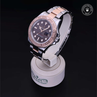 Rolex Certified Pre-owned Yacht-Master M116621-0001 front on black background