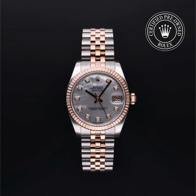 Rolex Certified Pre-owned Lady Datejust M178271-0060 front on black background