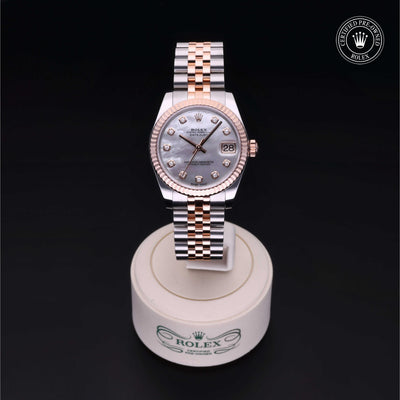 Rolex Certified Pre-owned Lady Datejust M178271-0060 front on black background