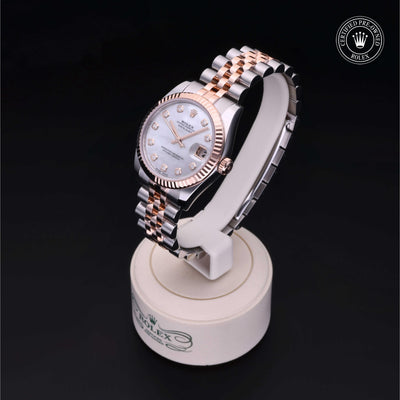 Rolex Certified Pre-owned Lady Datejust M178271-0060 front on black background
