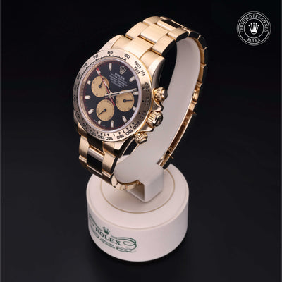 Rolex Certified Pre-owned Cosmograph Daytona M116508-0009 front on black background