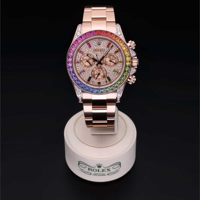 Rolex Certified Pre-owned Daytona M116595RBOW-0004 front on black background