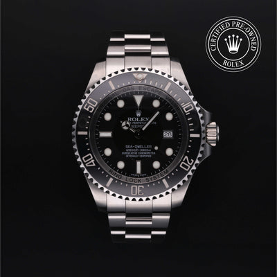 Rolex Certified Pre-owned Sea-Dweller M116660-0001 front on black background