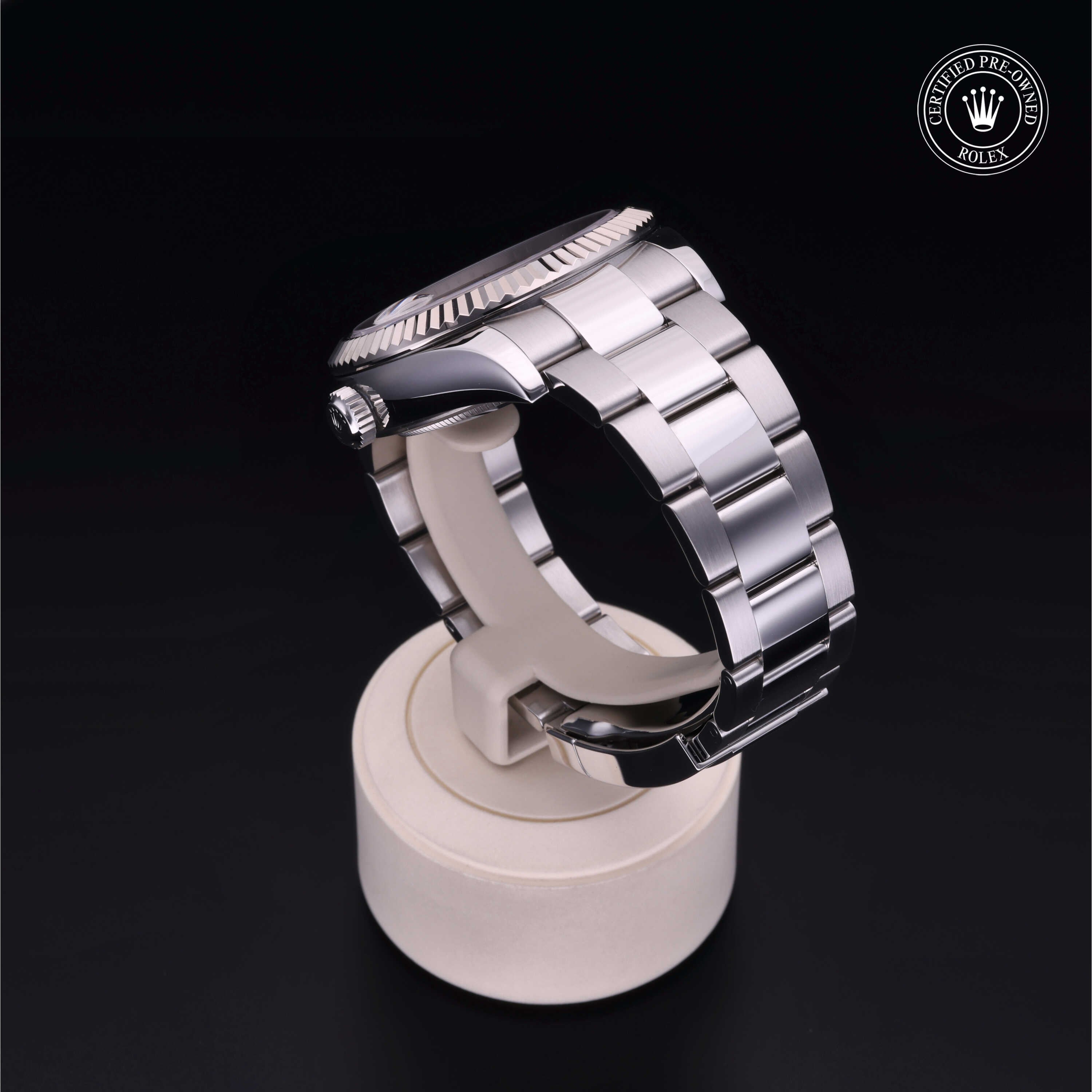 Rolex Certified Pre-owned Sky-Dweller M326934-0001 front on black background