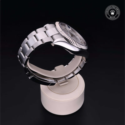 Rolex Certified Pre-owned Sky-Dweller M326934-0001 front on black background