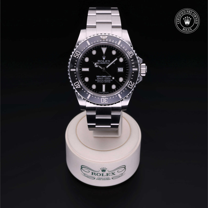 Rolex Certified Pre-owned Sea-Dweller M116600-0003 front on black background