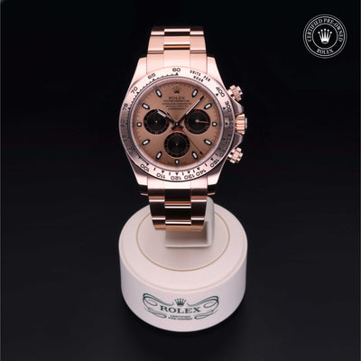 Rolex Certified Pre-owned Daytona M116505-0001 front on black background