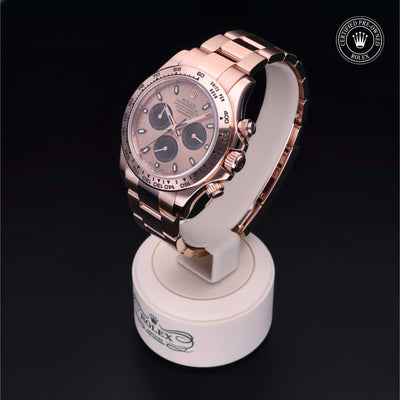 Rolex Certified Pre-owned Daytona M116505-0001 front on black background