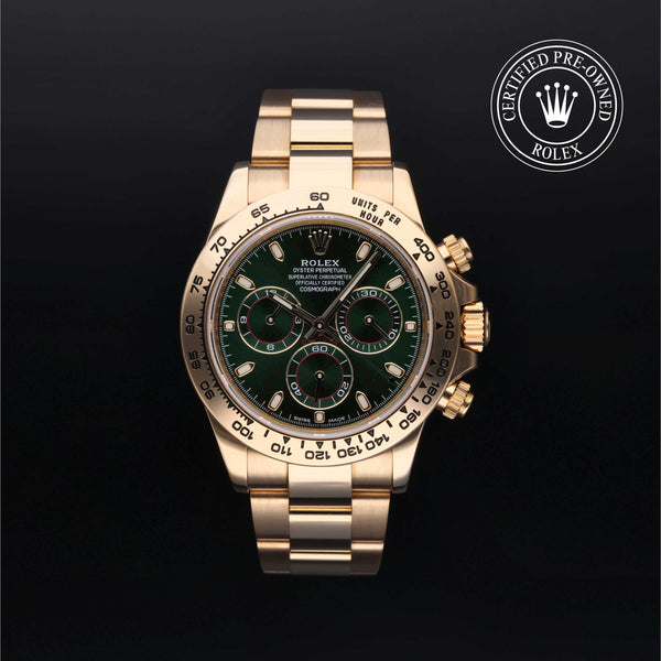 Rolex Certified Pre-owned Daytona M116508-0013 front on black background