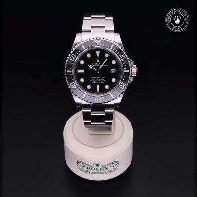 Rolex Certified Pre-owned Sea-Dweller M116600-0003 front on black background