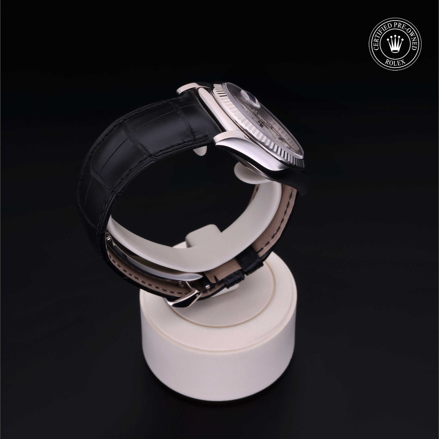 Rolex Certified Pre-owned Day-date M118139-0068 front on black background