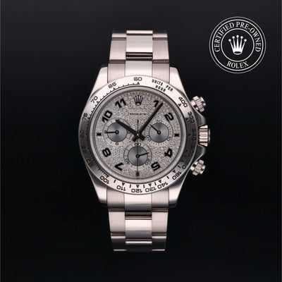 Rolex Certified Pre-owned Daytona M116509-0013 front on black background