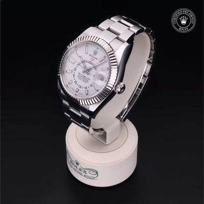 Rolex Certified Pre-owned Sky-Dweller M326934-0001 front on black background