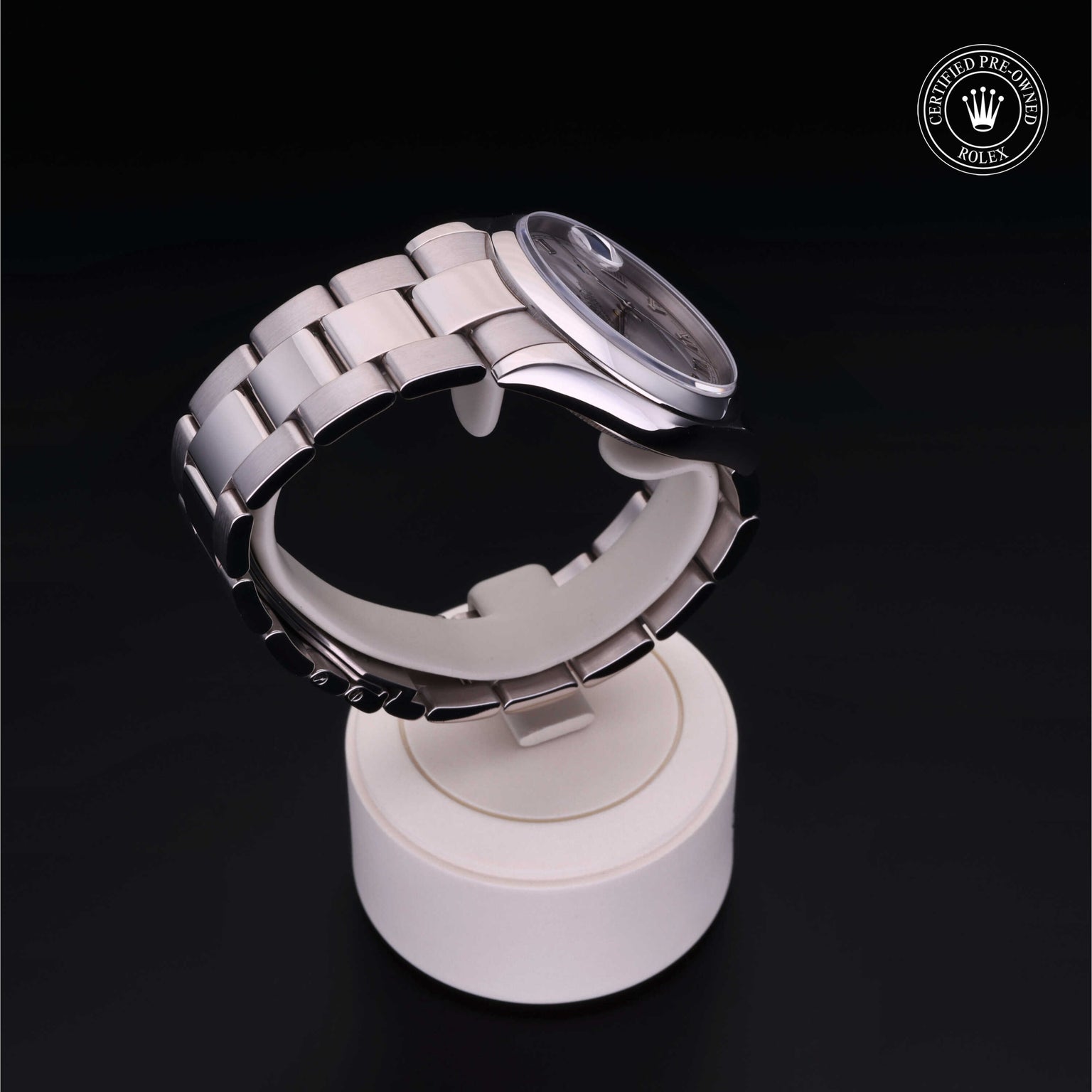 Rolex Certified Pre-owned Day-date M118209-0003 front on black background