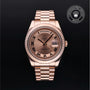 Rolex Certified Pre-owned Daydate Ii M218235-0001 front on black background