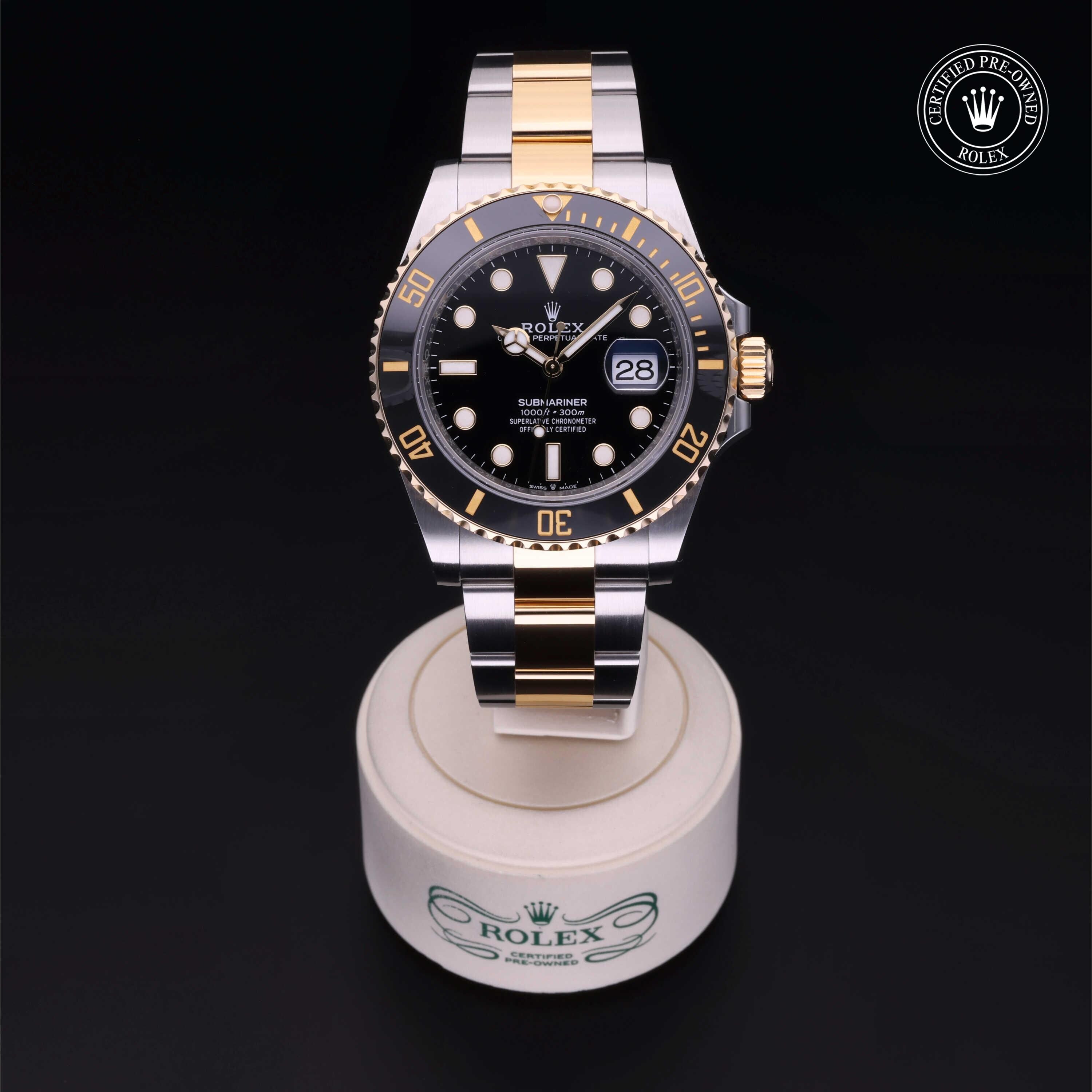 Rolex Certified Pre-owned Submariner M126613LN-0002 front on black background