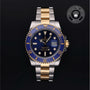 Rolex Certified Pre-owned Submariner Date M116613LB-0005 front on black background