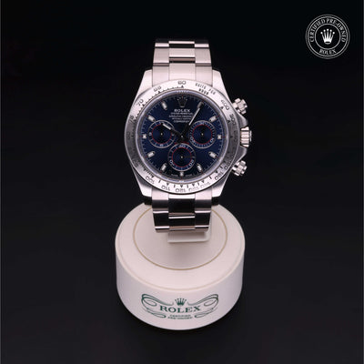 Rolex Certified Pre-owned Daytona M116509-0019 front on black background