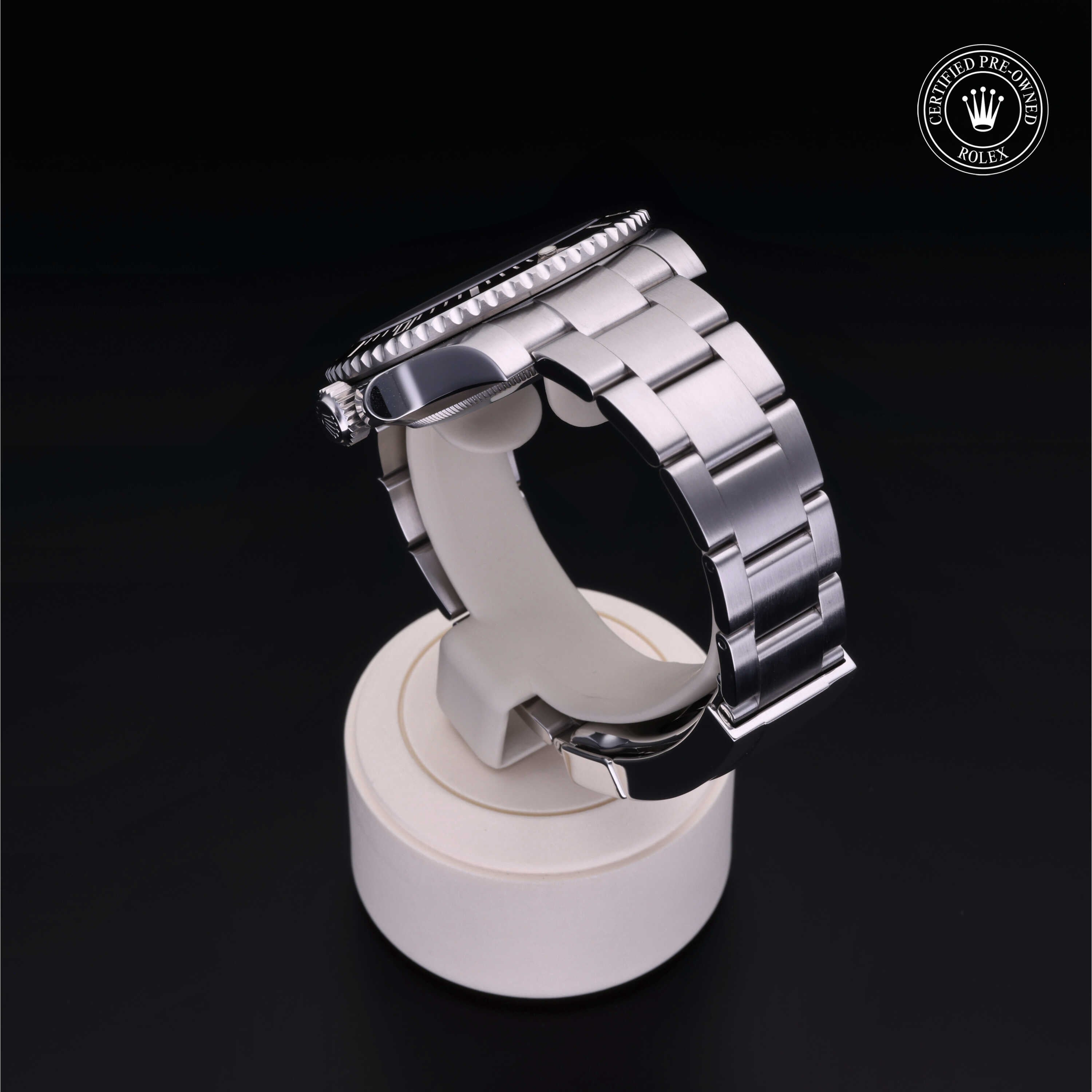 Rolex Certified Pre-owned Submariner Non Date M114060-0002 front on black background