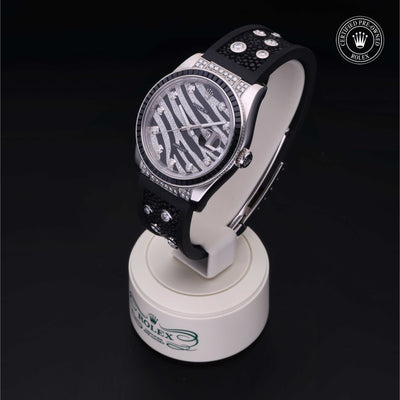 Rolex Certified Pre-owned Datejust M116199SANR-0001 front on black background