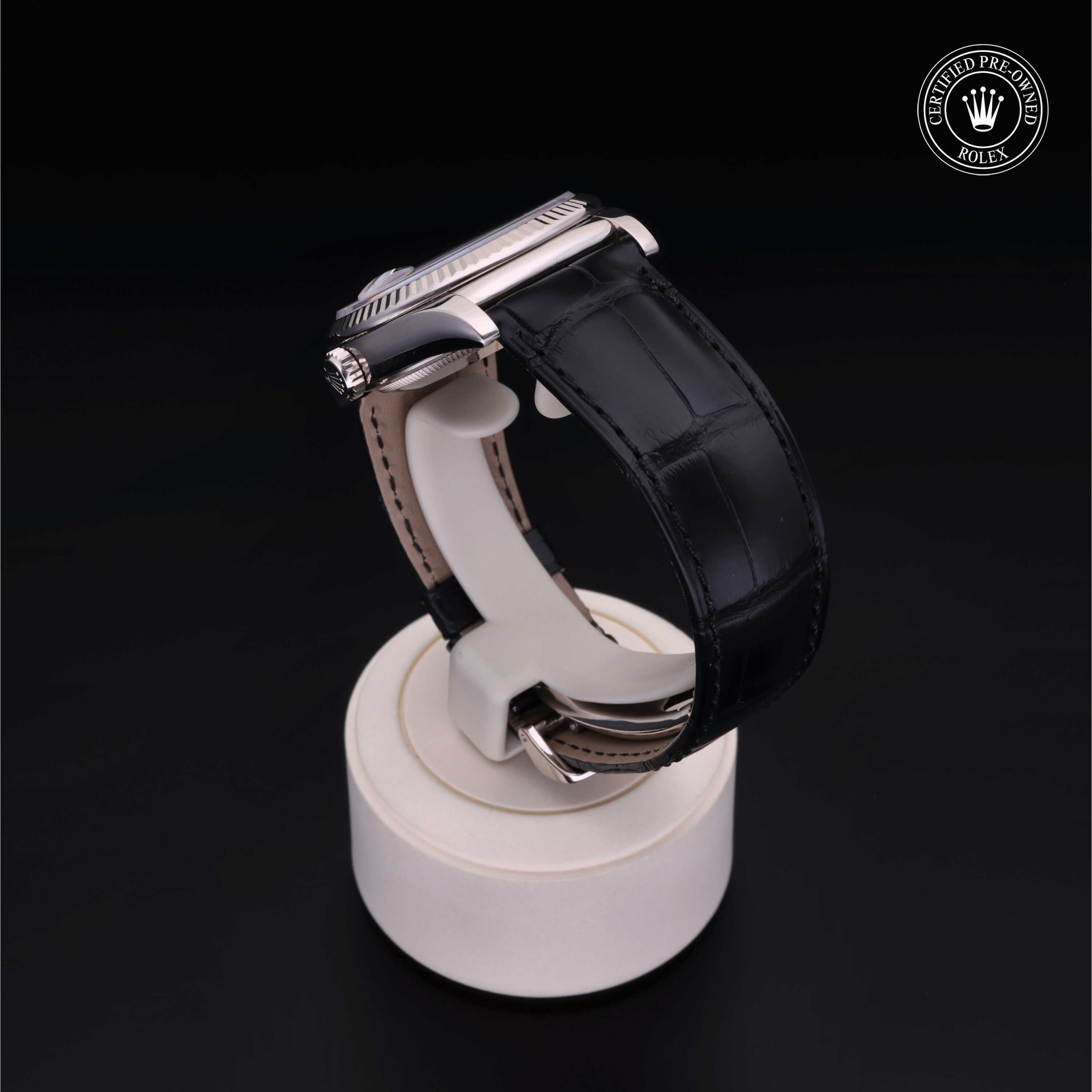 Rolex Certified Pre-owned Day-date M118139-0004 front on black background