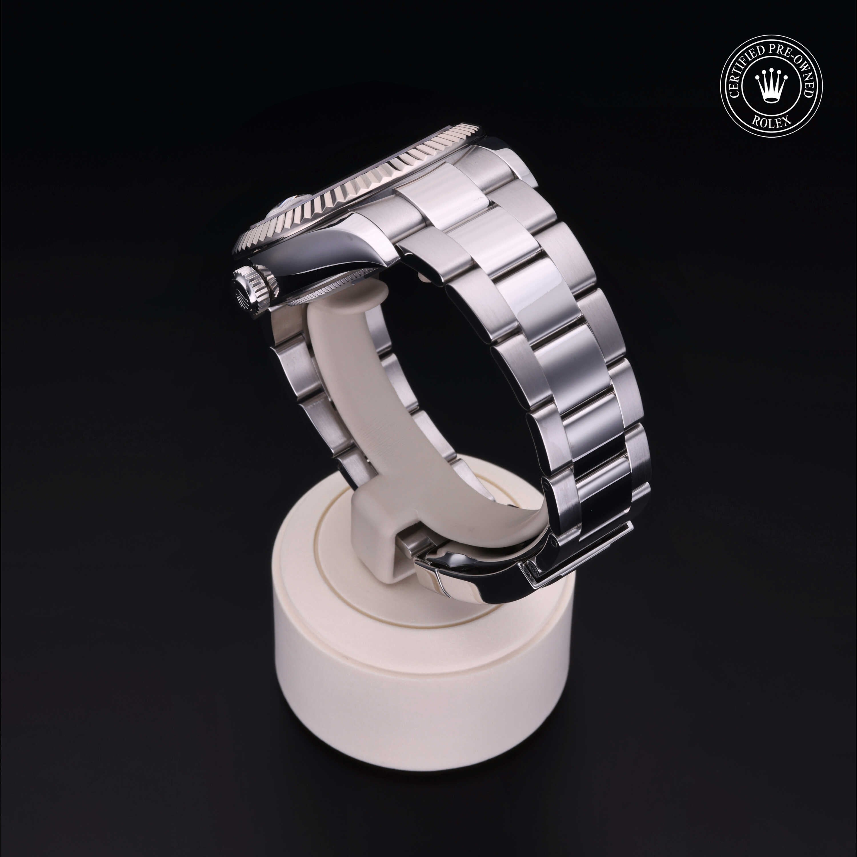 Rolex Certified Pre-owned Sky-Dweller M326934-0001 front on black background