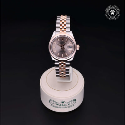 Rolex Certified Pre-owned Lady Datejust M279161-0001 front on black background