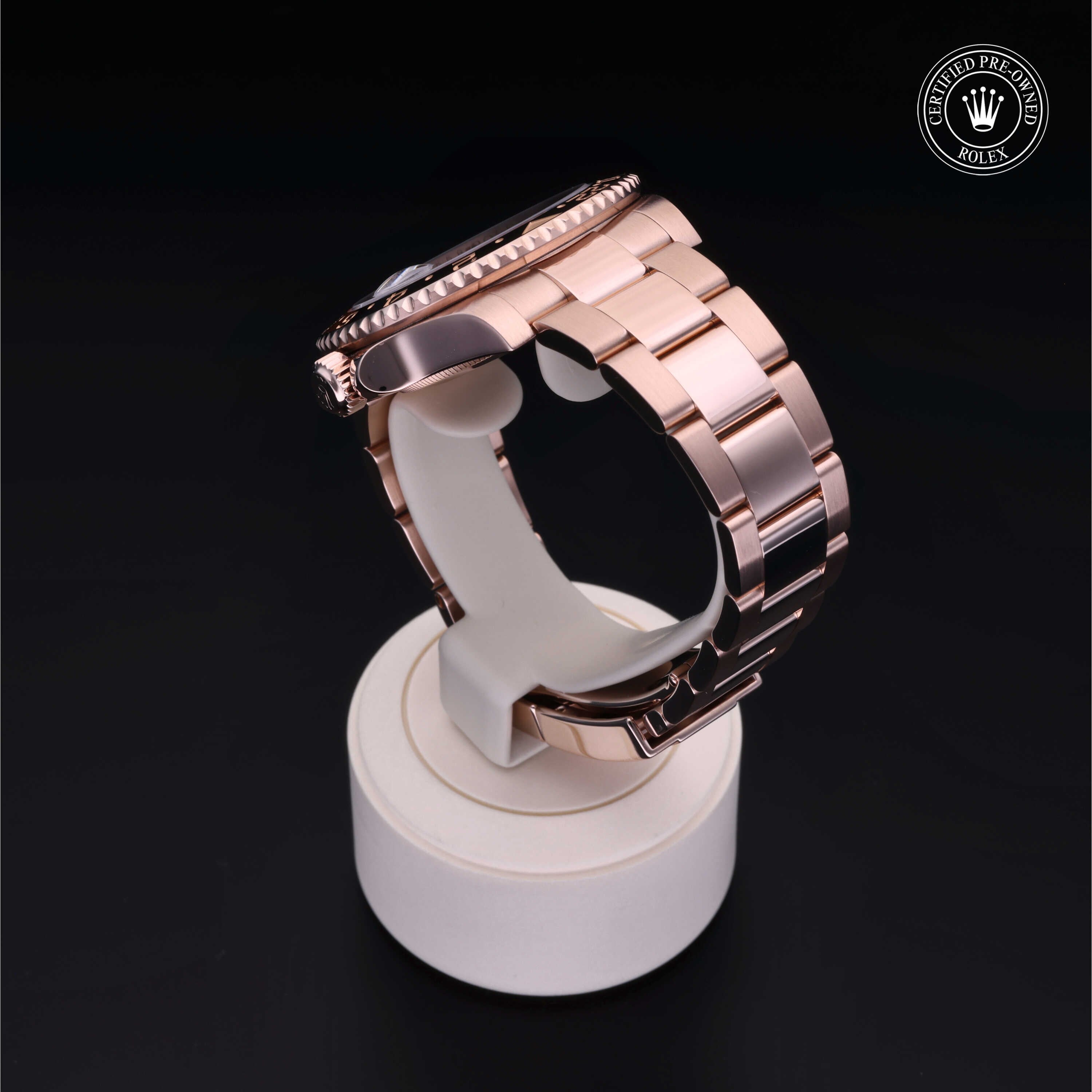 Rolex Certified Pre-owned GMT II M126715CHNR-0001 front on black background