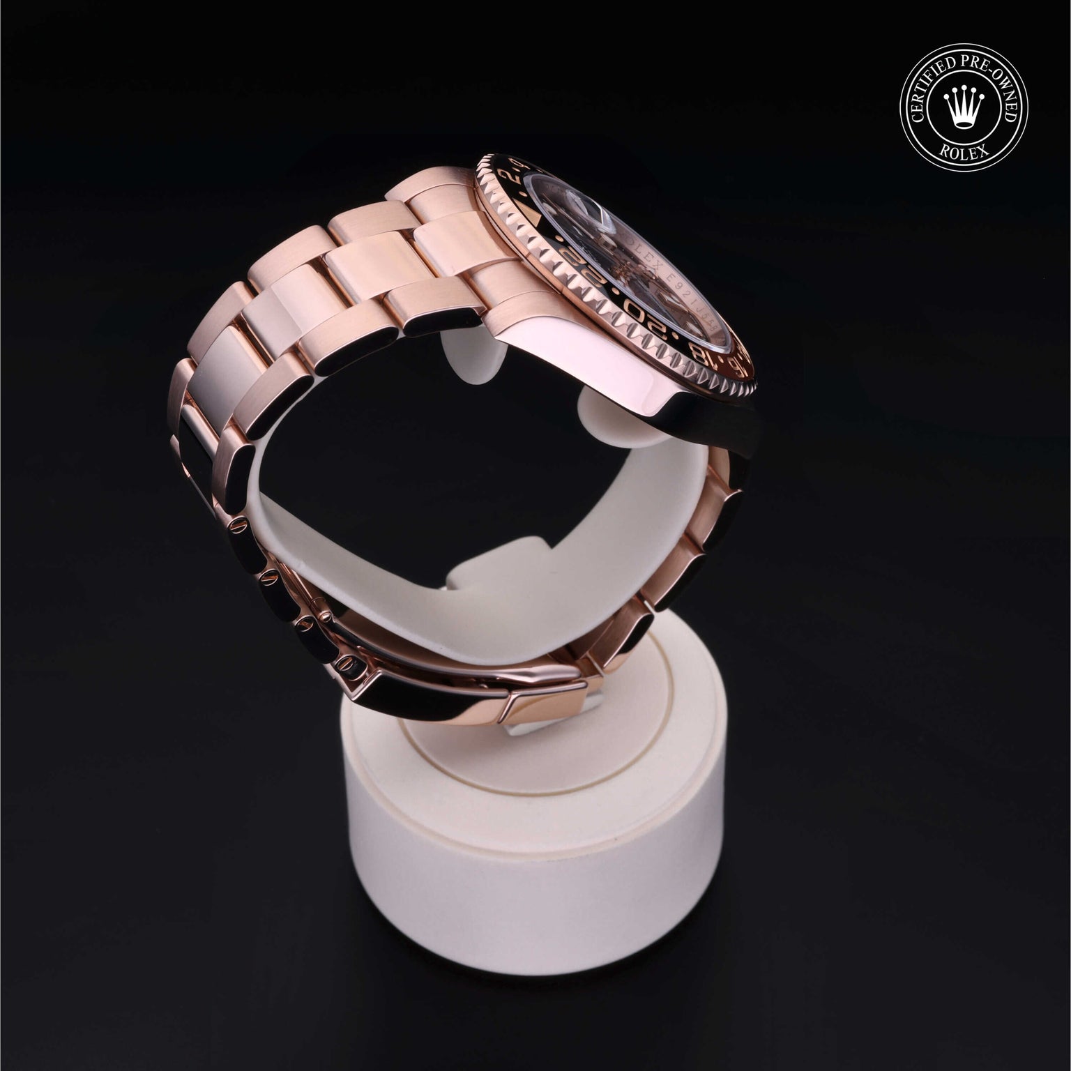 Rolex Certified Pre-owned GMT II M126715CHNR-0001 front on black background