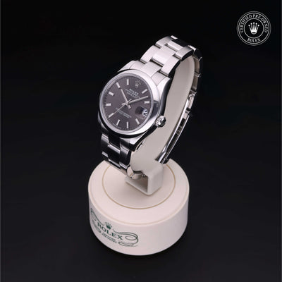 Rolex Certified Pre-owned Lady Datejust M278240-0009 front on black background