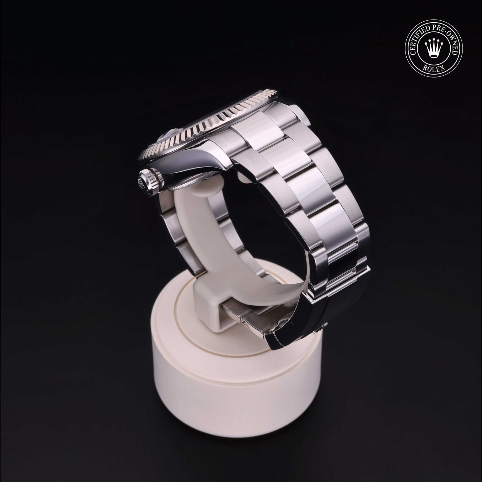 Rolex Certified Pre-owned Sky-Dweller M326934-0001 front on black background