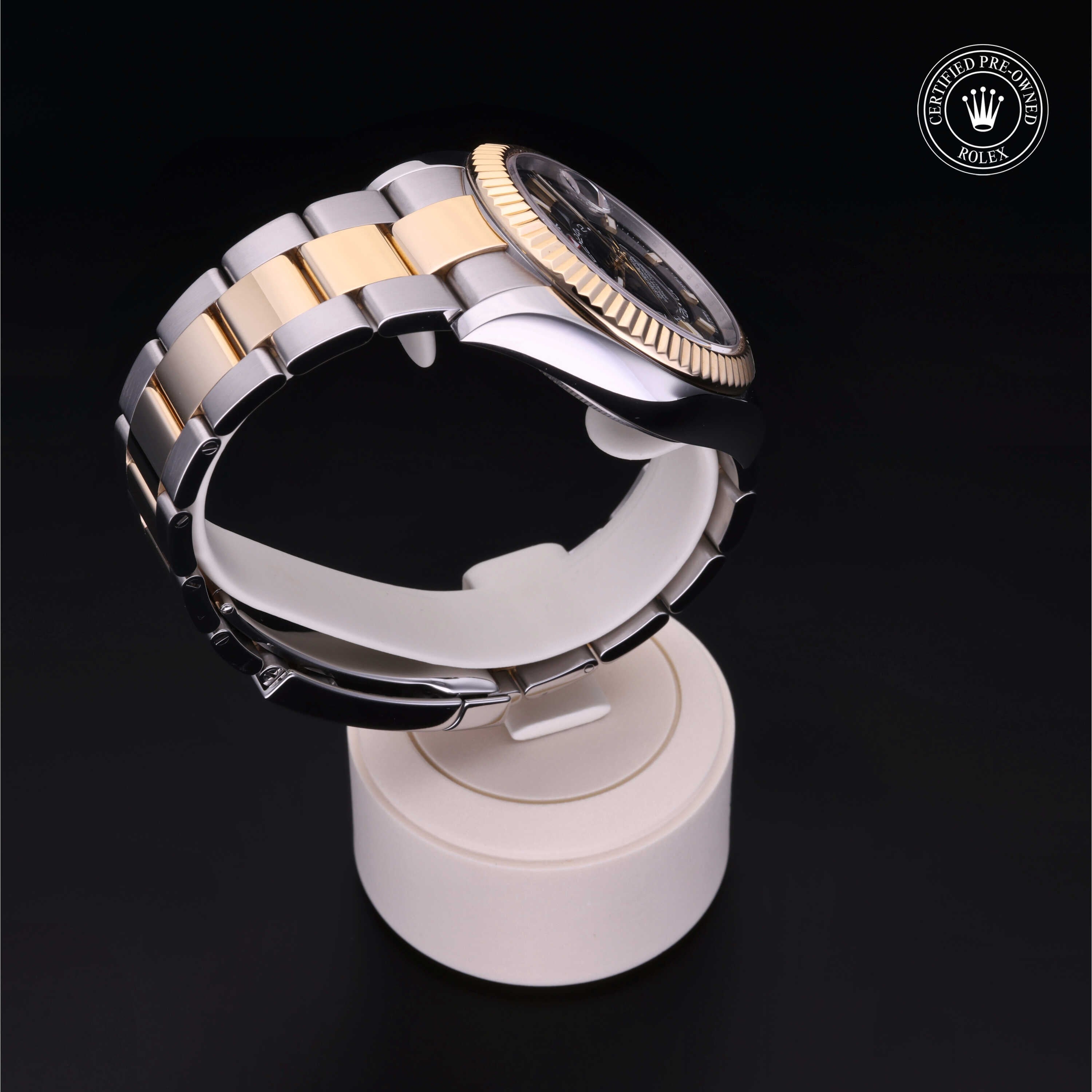 Rolex Certified Pre-owned Sky-Dweller M326933-0002 front on black background