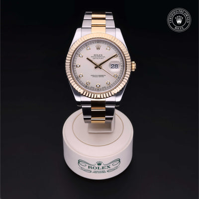 Rolex Certified Pre-owned Datejust M116333-0008 front on black background