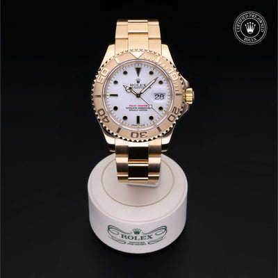 Rolex Certified Pre-owned Yacht-Master M16628-0007 front on black background
