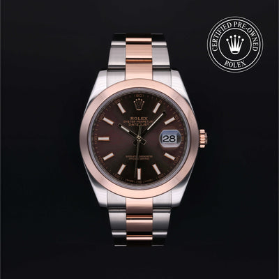 Rolex Certified Pre-owned Datejust M126301-0001 front on black background