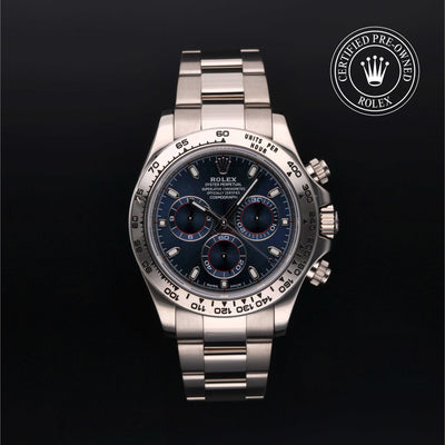 Rolex Certified Pre-owned Daytona M116509-0071 front on black background